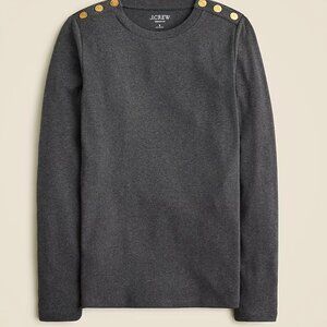 J.Crew Perfect Fit long Sleeve crewneck knit with lion buttons